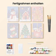 Laden Sie das Bild in den Galerie-Viewer, Mini Malen nach Zahlen 15x20 cm (6 Stück) - Festliche Winterfavoriten
