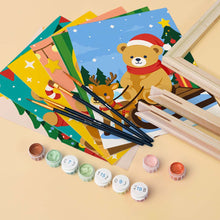 Laden Sie das Bild in den Galerie-Viewer, Mini Malen nach Zahlen 15x20 cm (6 Stück) - Weihnachts-Teddybären