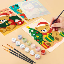 Laden Sie das Bild in den Galerie-Viewer, Mini Malen nach Zahlen 15x20 cm (6 Stück) - Weihnachts-Teddybären