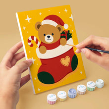 Laden Sie das Bild in den Galerie-Viewer, Mini Malen nach Zahlen 15x20 cm (6 Stück) - Weihnachts-Teddybären