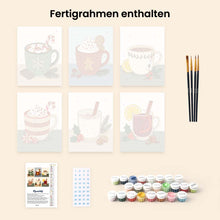 Laden Sie das Bild in den Galerie-Viewer, Mini Malen nach Zahlen 15x20 cm (6 Stück) - Gemütliche Wintergetränke