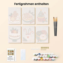 Laden Sie das Bild in den Galerie-Viewer, Mini Malen nach Zahlen 15x20 cm (6 Stück) - Weihnachtssüßigkeiten