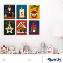 Laden Sie das Bild in den Galerie-Viewer, Mini Malen nach Zahlen 15x20 cm (6 Stück) - Weihnachtstraditionen