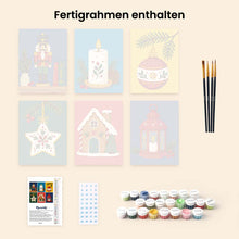 Laden Sie das Bild in den Galerie-Viewer, Mini Malen nach Zahlen 15x20 cm (6 Stück) - Weihnachtstraditionen