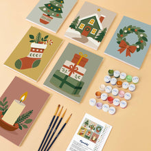 Laden Sie das Bild in den Galerie-Viewer, Mini Malen nach Zahlen 15x20 cm (6 Stück) - Weihnachtsbaumschmuck-Kollektion