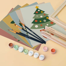 Laden Sie das Bild in den Galerie-Viewer, Mini Malen nach Zahlen 15x20 cm (6 Stück) - Weihnachtsbaumschmuck-Kollektion