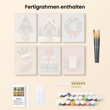 Laden Sie das Bild in den Galerie-Viewer, Mini Malen nach Zahlen 15x20 cm (6 Stück) - Weihnachtsbaumschmuck-Kollektion