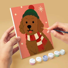 Laden Sie das Bild in den Galerie-Viewer, Mini Malen nach Zahlen 15x20 cm (6 Stück) - Weihnachtswelpen