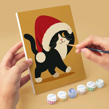 Laden Sie das Bild in den Galerie-Viewer, Mini Malen nach Zahlen 15x20 cm (6 Stück) - Weihnachtlicher Kätzchenspaß