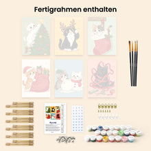 Laden Sie das Bild in den Galerie-Viewer, Mini Malen nach Zahlen 15x20 cm (6 Stück) - Abenteuer der Urlaubskätzchen