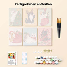 Laden Sie das Bild in den Galerie-Viewer, Mini Malen nach Zahlen 15x20 cm (6 Stück) - Abenteuer der Urlaubskätzchen