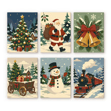 Laden Sie das Bild in den Galerie-Viewer, Mini Malen nach Zahlen 15x20 cm (6 Stück) - Weihnachtsgeschichtenbuch Figured'Art
