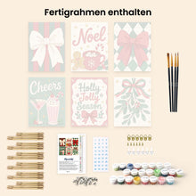 Laden Sie das Bild in den Galerie-Viewer, Mini Malen nach Zahlen 15x20 cm (6 Stück) - Gemütliche Weihnachtsstimmung