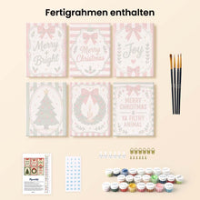 Laden Sie das Bild in den Galerie-Viewer, Mini Malen nach Zahlen 15x20 cm (6 Stück) - Frohe Weihnachtswünsche