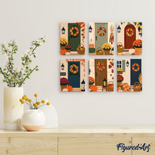 Laden Sie das Bild in den Galerie-Viewer, Mini Malen nach Zahlen 15x20 cm (6 Stück) - Willkommen zu Hause, Herbst