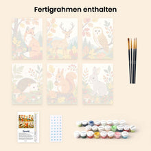 Laden Sie das Bild in den Galerie-Viewer, Mini Malen nach Zahlen 15x20 cm (6 Stück) - Waldtiere