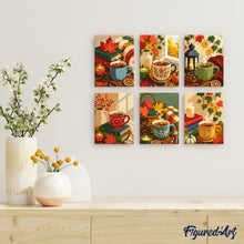 Laden Sie das Bild in den Galerie-Viewer, Mini Malen nach Zahlen 15x20 cm (6 Stück) - Kürbisgewürz-Saison