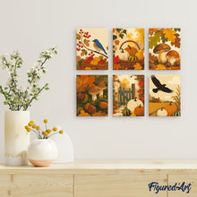 Laden Sie das Bild in den Galerie-Viewer, Mini Malen nach Zahlen 15x20 cm (6 Stück) - Wilde Herbsternte