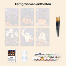 Laden Sie das Bild in den Galerie-Viewer, Mini Malen nach Zahlen 15x20 cm (6 Stück) - Freunde der Gruselsaison
