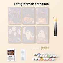 Laden Sie das Bild in den Galerie-Viewer, Mini Malen nach Zahlen 15x20 cm (6 Stück) - Freunde der Gruselsaison