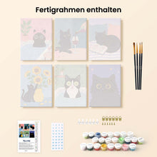 Laden Sie das Bild in den Galerie-Viewer, Mini Malen nach Zahlen 15x20 cm (6 Stück) - Katzenleben