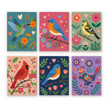 Laden Sie das Bild in den Galerie-Viewer, Mini Malen nach Zahlen 15x20 cm (6 Stück) - Blüten und Vogelgesang Figured'Art