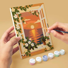 Laden Sie das Bild in den Galerie-Viewer, Mini Malen nach Zahlen 15x20 cm (6 Stück) - Fenster mit Meerblick
