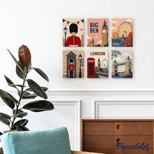 Laden Sie das Bild in den Galerie-Viewer, Mini Malen nach Zahlen 15x20 cm (6 Stück) - Postkarten aus London