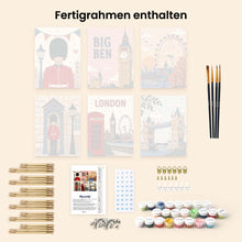 Laden Sie das Bild in den Galerie-Viewer, Mini Malen nach Zahlen 15x20 cm (6 Stück) - Postkarten aus London