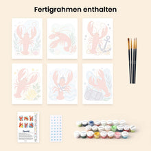 Laden Sie das Bild in den Galerie-Viewer, Mini Serie Malen nach Zahlen 15x20 cm (6 Stück) - Küstenhummer-Kollektion