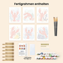 Laden Sie das Bild in den Galerie-Viewer, Mini Serie Malen nach Zahlen 15x20 cm (6 Stück) - Küstenhummer-Kollektion