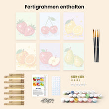 Laden Sie das Bild in den Galerie-Viewer, Mini Serie Malen nach Zahlen 15x20 cm (6 Stück) - Disco-Früchte-Kollektion
