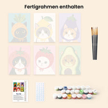 Laden Sie das Bild in den Galerie-Viewer, Mini Serie Malen nach Zahlen 15x20 cm (6 Stück) - Gemüseköpfe im Garten