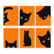 Laden Sie das Bild in den Galerie-Viewer, Mini Serie Malen nach Zahlen 15x20 cm (6 Stück) - Schwarze Katze Guck-Guck Figured'Art