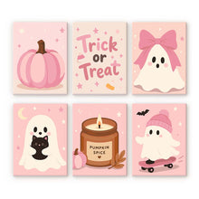 Laden Sie das Bild in den Galerie-Viewer, Mini Serie Malen nach Zahlen 15x20 cm (6 Stück) - Süßes Pinkes Halloween Figured'Art
