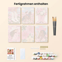 Laden Sie das Bild in den Galerie-Viewer, Mini Serie Malen nach Zahlen 15x20 cm (6 Stück) - Rosa Cowgirl