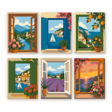 Laden Sie das Bild in den Galerie-Viewer, Mini Serie Malen nach Zahlen 15x20 cm (6 Stück) - Fensterblicke Figured'Art
