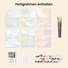 Laden Sie das Bild in den Galerie-Viewer, Mini Serie Malen nach Zahlen 15x20 cm (6 Stück) - Jahreszeiten rund um die Welt