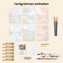 Laden Sie das Bild in den Galerie-Viewer, Mini Serie Malen nach Zahlen 15x20 cm (6 Stück) - Jahreszeiten rund um die Welt