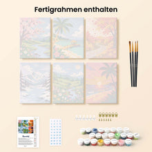 Laden Sie das Bild in den Galerie-Viewer, Mini Serie Malen nach Zahlen 15x20 cm (6 Stück) - Jahreszeiten rund um die Welt