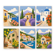 Laden Sie das Bild in den Galerie-Viewer, Mini Serie Malen nach Zahlen 15x20 cm (6 Stück) - Mediterrane Ausblicke Figured'Art