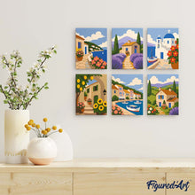 Laden Sie das Bild in den Galerie-Viewer, Mini Serie Malen nach Zahlen 15x20 cm (6 Stück) - Mediterrane Ausblicke