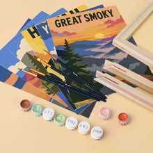Laden Sie das Bild in den Galerie-Viewer, Mini Serie Malen nach Zahlen 15x20 cm (6 Stück) - Nationalparks - Ikonisches Amerika