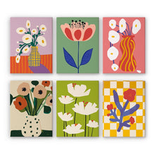 Laden Sie das Bild in den Galerie-Viewer, Malen nach Zahlen – 6-Leinwand-Set | Abstrakte Blumenvasen Figured'Art