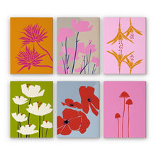 Laden Sie das Bild in den Galerie-Viewer, Malen nach Zahlen – 6-Leinwand-Set | Moderne Blumenmotive Figured'Art