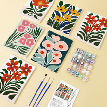 Laden Sie das Bild in den Galerie-Viewer, Mini Malen nach Zahlen 15x20cm (6 Stück) - Bunte Blumenmuster