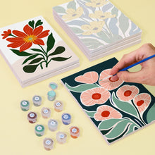 Laden Sie das Bild in den Galerie-Viewer, Mini Malen nach Zahlen 15x20cm (6 Stück) - Bunte Blumenmuster