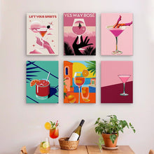 Laden Sie das Bild in den Galerie-Viewer, Mini Malen nach Zahlen 15x20cm (6 Stück) - Schicke Cocktail-Poster