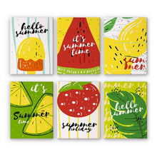 Laden Sie das Bild in den Galerie-Viewer, Malen nach Zahlen – 6-Leinwand-Set | Sommerliche Frucht-Illustrationen Figured'Art