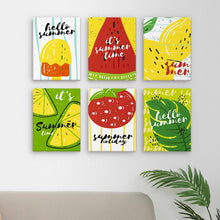 Laden Sie das Bild in den Galerie-Viewer, Mini Malen nach Zahlen 15x20cm (6 Stück) - Sommerliche Frucht-Illustrationen